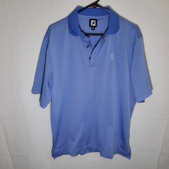 FootJoy L Polo Shirt Men's Blue Golf Performance Mesh FJ Logo Polyester - Picture 1 of 6